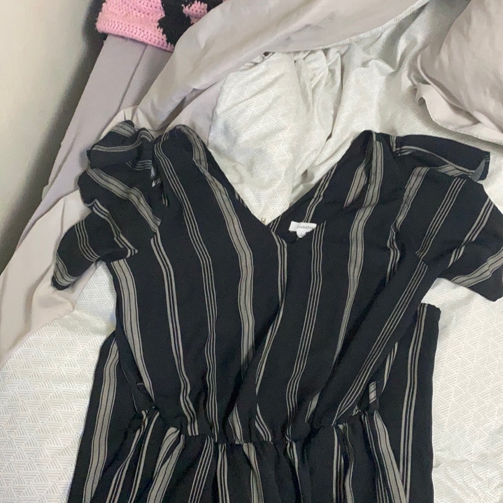 Pinstripe one piece pant suit